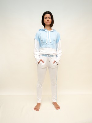 Quantum Courage Jogging-Hose mit Gummibund und Taschen zweifarbig weiß-blau
