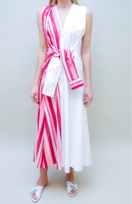 Marni Kleid Wickel Optik in weiß-rosétönen