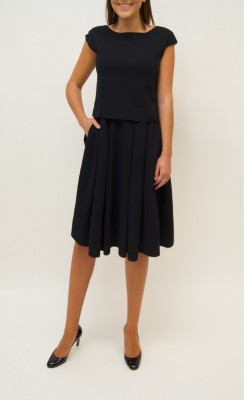 Emporio Armani Kleid optischer Zweiteiler in kräftigem schwarz