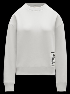 Moncler Sweatshirt mit Palmenmotiv in strahlendem weiß 