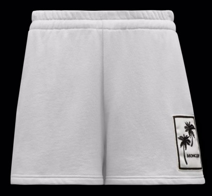 Moncler Shorts mit Palmenmotiv in strahlendem weiß