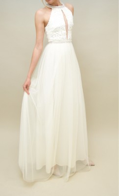 Young Couture Tüll&Spitzen Kleid in zarten weiß-tönen