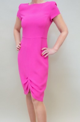 Emporio Armani tailliertes Kleid in leuchtendem pink 