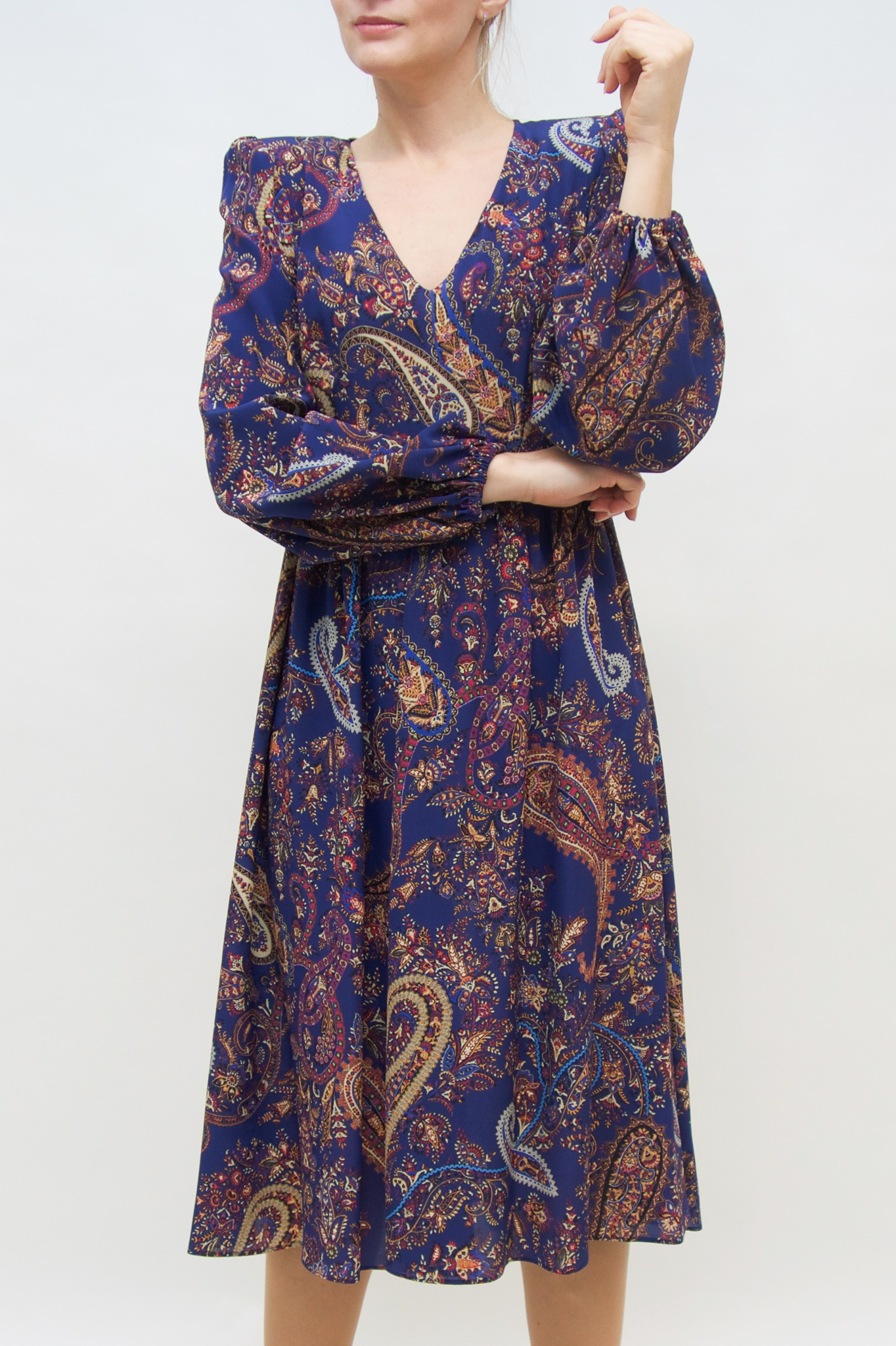 etro kleid royal blau mit allover paisley muster | boutique61.de